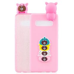 Expression Bear Soft 3D Climbing Doll Soft Case for Samsung Galaxy S10 Plus(6.4 inch)