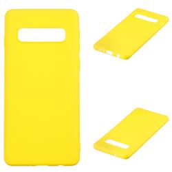 Candy Soft Silicone Protective Phone Case for Samsung Galaxy S10 Plus(6.4 inch) - Yellow
