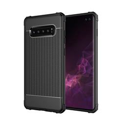 Luxury Shockproof Rubik Cube Texture Silicone TPU Back Cover for Samsung Galaxy S10 Plus(6.4 inch) - Black