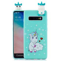 Heart Unicorn Soft 3D Climbing Doll Soft Case for Samsung Galaxy S10 Plus(6.4 inch)