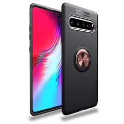 Auto Focus Invisible Ring Holder Soft Phone Case for Samsung Galaxy S10 Plus(6.4 inch) - Black Gold
