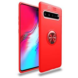 Auto Focus Invisible Ring Holder Soft Phone Case for Samsung Galaxy S10 Plus(6.4 inch) - Red