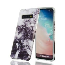 Smoke Ink Painting Marble Clear Bumper Glossy Rubber Silicone Phone Case for Samsung Galaxy S10 Plus(6.4 inch)