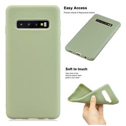 Soft Matte Silicone Phone Cover for Samsung Galaxy S10 Plus(6.4 inch) - Bean Green