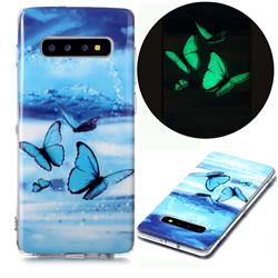 Flying Butterflies Noctilucent Soft TPU Back Cover for Samsung Galaxy S10 Plus(6.4 inch)