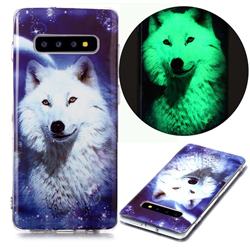 Galaxy Wolf Noctilucent Soft TPU Back Cover for Samsung Galaxy S10 Plus(6.4 inch)