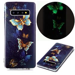 Golden Butterflies Noctilucent Soft TPU Back Cover for Samsung Galaxy S10 Plus(6.4 inch)