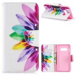 Seven-color Flowers Leather Wallet Case for Samsung Galaxy S10 Plus(6.4 inch)