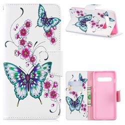 Peach Butterflies Leather Wallet Case for Samsung Galaxy S10 Plus(6.4 inch)
