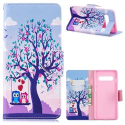 Tree and Owls Leather Wallet Case for Samsung Galaxy S10 Plus(6.4 inch)