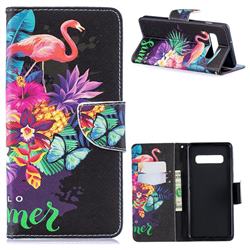 Flowers Flamingos Leather Wallet Case for Samsung Galaxy S10 Plus(6.4 inch)