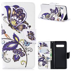 Butterflies and Flowers Leather Wallet Case for Samsung Galaxy S10 Plus(6.4 inch)