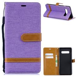 Jeans Cowboy Denim Leather Wallet Case for Samsung Galaxy S10 Plus(6.4 inch) - Purple