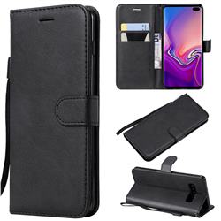 Retro Greek Classic Smooth PU Leather Wallet Phone Case for Samsung Galaxy S10 Plus(6.4 inch) - Black
