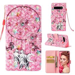 Flower Dreamcatcher 3D Painted Leather Wallet Case for Samsung Galaxy S10 Plus(6.4 inch)