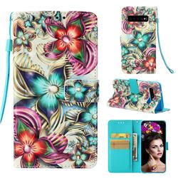 Kaleidoscope Flower 3D Painted Leather Wallet Case for Samsung Galaxy S10 Plus(6.4 inch)
