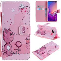 Cats and Bees PU Leather Wallet Case for Samsung Galaxy S10 Plus(6.4 inch)