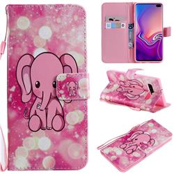 Pink Elephant PU Leather Wallet Case for Samsung Galaxy S10 Plus(6.4 inch)