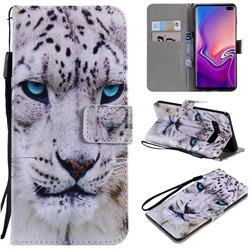 White Leopard PU Leather Wallet Case for Samsung Galaxy S10 Plus(6.4 inch)