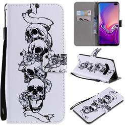 Skull Head PU Leather Wallet Case for Samsung Galaxy S10 Plus(6.4 inch)