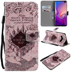 Castle The Marauders Map PU Leather Wallet Case for Samsung Galaxy S10 Plus(6.4 inch)