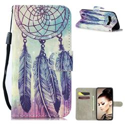 Feather Wind Chimes 3D Painted Leather Wallet Phone Case for Samsung Galaxy S10 Plus(6.4 inch)