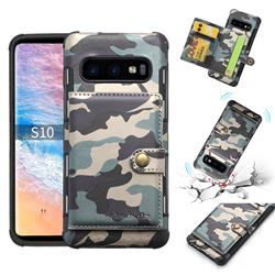Camouflage Multi-function Leather Phone Case for Samsung Galaxy S10 Plus(6.4 inch) - Gray