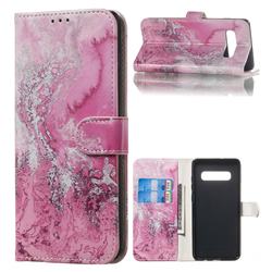 Pink Seawater PU Leather Wallet Case for Samsung Galaxy S10 Plus(6.4 inch)