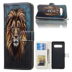 Ice Lion 3D Relief Oil PU Leather Wallet Case for Samsung Galaxy S10 Plus(6.4 inch)