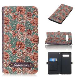 Impatiens Endeavour Florid Pearl Flower Pendant Metal Strap PU Leather Wallet Case for Samsung Galaxy S10 Plus(6.4 inch)