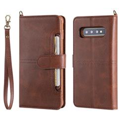 Retro Multi-functional Detachable Leather Wallet Phone Case for Samsung Galaxy S10 Plus(6.4 inch) - Coffee