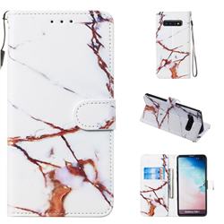 Platinum Marble Smooth Leather Phone Wallet Case for Samsung Galaxy S10 Plus(6.4 inch)