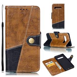 Retro Magnetic Stitching Wallet Flip Cover for Samsung Galaxy S10 Plus(6.4 inch) - Brown
