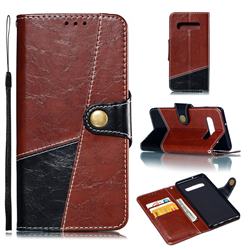 Retro Magnetic Stitching Wallet Flip Cover for Samsung Galaxy S10 Plus(6.4 inch) - Dark Red