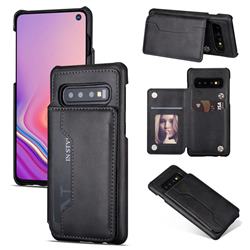 Luxury Magnetic Double Buckle Leather Phone Case for Samsung Galaxy S10 Plus(6.4 inch) - Black