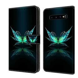 Reflection Butterfly Crystal PU Leather Protective Wallet Case Cover for Samsung Galaxy S10 Plus(6.4 inch)