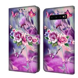 Flower Butterflies Crystal PU Leather Protective Wallet Case Cover for Samsung Galaxy S10 Plus(6.4 inch)