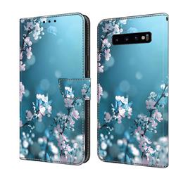 Plum Blossom Crystal PU Leather Protective Wallet Case Cover for Samsung Galaxy S10 Plus(6.4 inch)