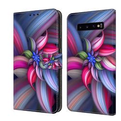 Colorful Flower Crystal PU Leather Protective Wallet Case Cover for Samsung Galaxy S10 Plus(6.4 inch)