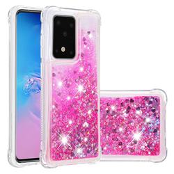 Dynamic Liquid Glitter Sand Quicksand TPU Case for Samsung Galaxy S20 Plus / S11 - Pink Love Heart
