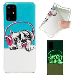 Headphone Puppy Noctilucent Soft TPU Back Cover for Samsung Galaxy S20 Plus / S11