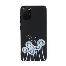Dandelion Chalk Drawing Matte Black TPU Phone Cover for Samsung Galaxy S20 Plus / S11