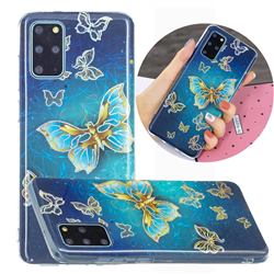 Golden Butterfly Painted Galvanized Electroplating Soft Phone Case Cover for Samsung Galaxy S20 Plus