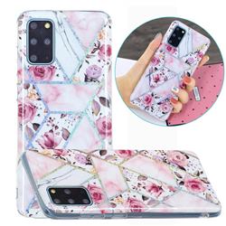 Rose Flower Painted Galvanized Electroplating Soft Phone Case Cover for Samsung Galaxy S20 Plus