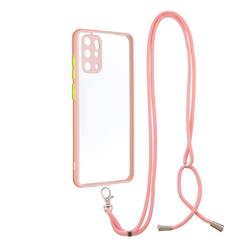 Necklace Cross-body Lanyard Strap Cord Phone Case Cover for Samsung Galaxy S20 Plus - Pink