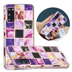 Square Puzzle Painted Marble Electroplating Protective Case for Samsung Galaxy S20 Plus