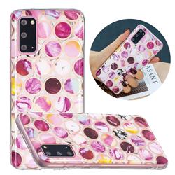 Round Puzzle Painted Marble Electroplating Protective Case for Samsung Galaxy S20 Plus