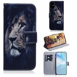Lion Face PU Leather Wallet Case for Samsung Galaxy S20 Plus / S11