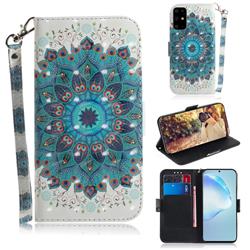 Peacock Mandala 3D Painted Leather Wallet Phone Case for Samsung Galaxy S20 Plus / S11