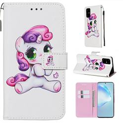 Playful Pony Matte Leather Wallet Phone Case for Samsung Galaxy S20 Plus / S11